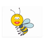 Bumble Bee Smiley Face Postcard