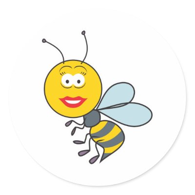 Bumble Bee Smiley Face Sticker by doonidesigns
