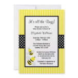 Bumble Bee Striped Dots Baby Shower Invitations