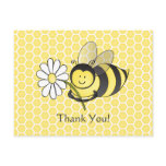 Bumble Bee with Daisy Thank You postcard