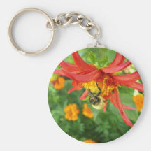BumbleBee on Dahlia Key Chain