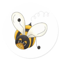 Bumblebee Round Stickers