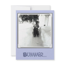Bummer Boy with Snow Shovel Custom Invitation