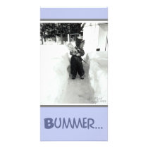 Bummer Boy with Snow Shovel Personalized Photo Card