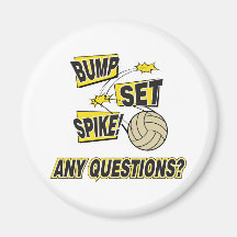 Bump Set Spike Volleyball Gift Fridge Magnet