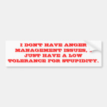 BUMPER-ANGER MANAGEMENT BUMPER STICKERS