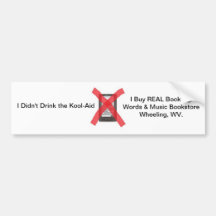 bumper sticker bookstores wheeling WV.