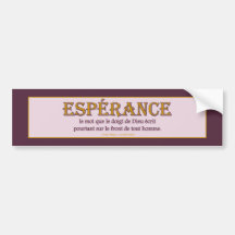 Bumper Sticker: Espérance