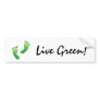 Bumper sticker: Green footprints - Live Green