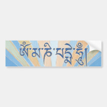 (BUMPER) STICKER mantra Om Mani Padme Hum Bumper Sticker