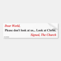 Bumper Sticker: Please don't look at us...