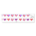 Bumper Sticker  - Pop Art Crazy Hearts 2 bumper stickers