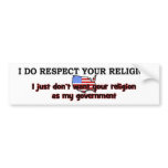 Bumper sticker separation of church and state bumper stickers