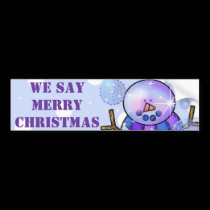 Bumper Sticker-Snowman Happy Holidays Christmas bumper stickers