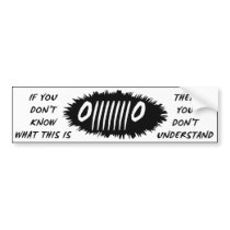 Bumper sticker - white grille - don't know -custom
