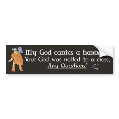 bumpersticker My God on Blk by johnpryor2000