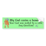 bumpersticker My God on Grn