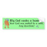bumpersticker My God on Grn Bumper Sticker