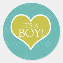 Bun In The Oven Boy Round Stickers