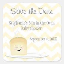 Bun in the Oven Gender Neutral Save the Date Stickers