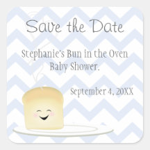 Bun in the Oven Gender Neutral Save the Date Stickers