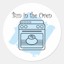 Bun in the Oven Round Stickers