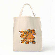 bunch of bread and rolls tote bags