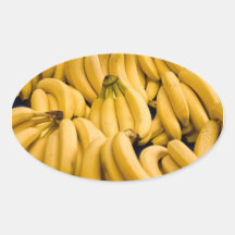 Bunch Of Ripe Bananas Oval Stickers