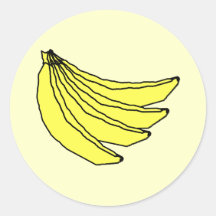 Bunch of Yellow Bananas. Round Sticker