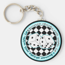 Bunco Chicks Roll With It - Blue keychains