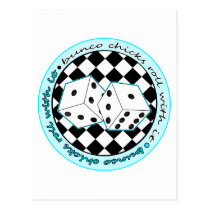 Bunco Chicks Roll With It - Blue postcards