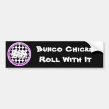 Bunco Chicks Roll With It - Purple Bumper Sticker