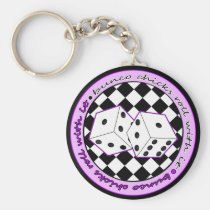 Bunco Chicks Roll With It - Purple keychains