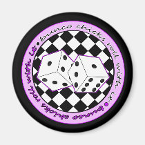 Bunco Chicks Roll With It - Purple magnets