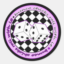 Bunco Chicks Roll With It - Purple stickers