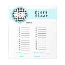 Bunco Chicks Roll with it Score Card - Blue notepads