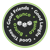 bunco good friends round stickers