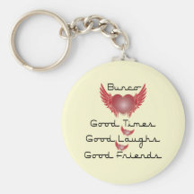 bunco good times with heart and wings key chains