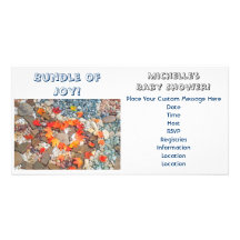 Bundle of Joy Baby Shower Invitations Heart Leaves Picture Card