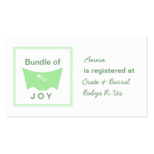 Bundle of joy registry card business cards