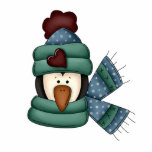 bundled up penguin head acrylic cut outs