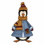 bundled up penguin photo cut outs