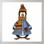 bundled up penguin print