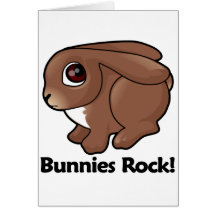 Bunnies Rock! Greeting Cards