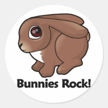 Bunnies Rock! Round Stickers