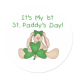 Bunny 1st St. Patrick's Day Tshirts and Gifts Round Sticker