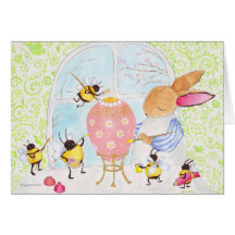 bunny and bees card