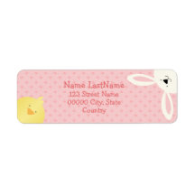 Bunny and Chick Custom Return Address Label