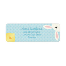 Bunny and Chick Custom Return Address Labels