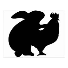 bunny and chicken icon post cards